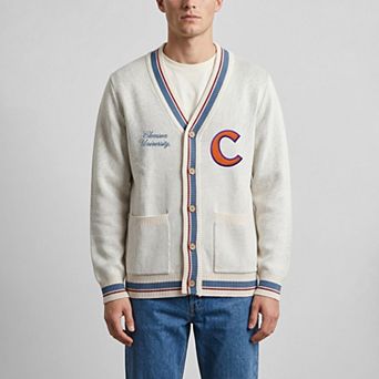 Unisex Uscape Apparel Natural Clemson Tigers Americana Striped Full-Button Cardigan