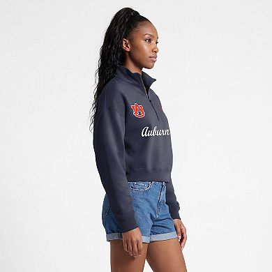 Women's Champion Navy Auburn Tigers Academic Triumph Quarter-Zip Pullover