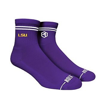 Unisex Rock Em Socks LSU Tigers Casual Stripe Quarter-Length Socks