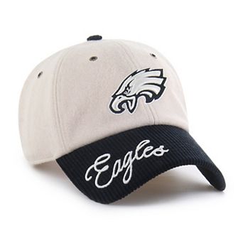Women's '47 Natural/Black Philadelphia Eagles Rope Script Clean Up Adjustable Hat