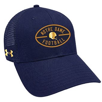 Unisex Under Armour Navy Notre Dame Fighting Irish Shamrock Series Washed Cotton Performance Adjustable Trucker Hat