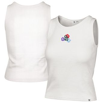 Women's '47 Cream San Diego Padres Floral Logo Ribbed Baby Tank Top
