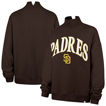 Women's '47 Brown San Diego Padres Oversized Vantage Mock Neck Sweatshirt