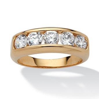Men's 2.50 TCW Round Cubic Zirconia Wedding Band in 18k Gold-plated Sizes 8-16