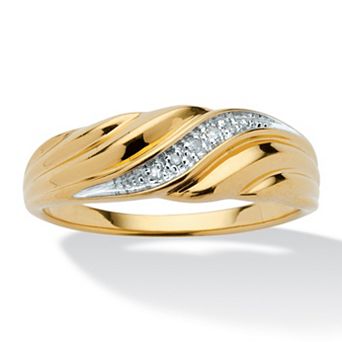 Men's Diamond Accent Ring in 18k Gold-plated