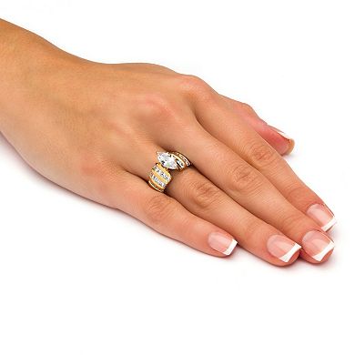 3.47 TCW Marquise-Cut Cubic Zirconia Ring in 14k Gold-plated