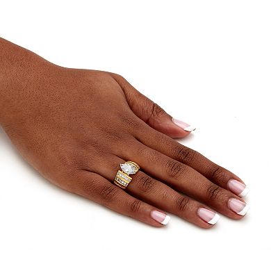 3.47 TCW Marquise-Cut Cubic Zirconia Ring in 14k Gold-plated