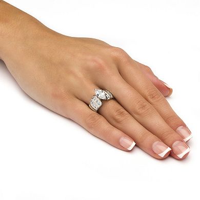 3.87 TCW Marquise-Cut Cubic Zirconia Ring in Platinum-plated