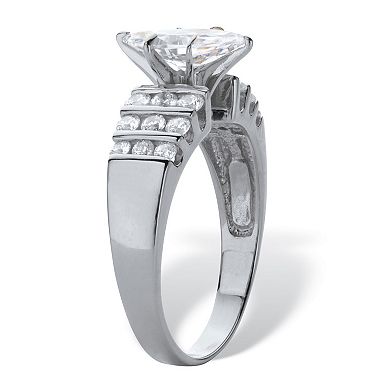 2.85 Cttw Marquise Cut Cubic Zirconia Ring Platinum-Plated