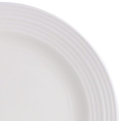 Gibson Home Amelia Court 16-Piece Fine Ceramic Embossed Dinnerware Set - White
