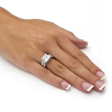 3.81 TCW CZ 2-Piece Bridal Set in Platinum-Plated