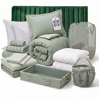 Hearth & Harbor Complete Dorm Room Set, All Dorm Accessories Included