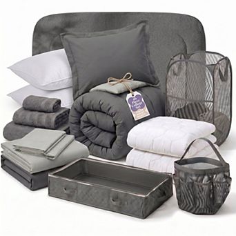 Hearth & Harbor Complete Dorm Room Set, All Dorm Accessories Included