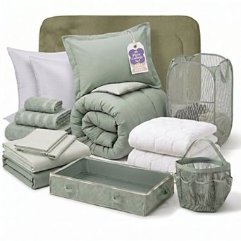 Hearth & Harbor Complete Dorm Room Set, All Dorm Accessories Included