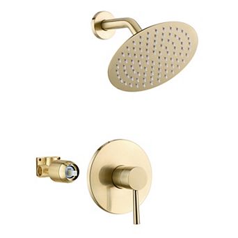 SUMERAIN Shower Faucet Set with 8 in Stainless Steel Rain Shower Head,Solid Brass Rough In Valve