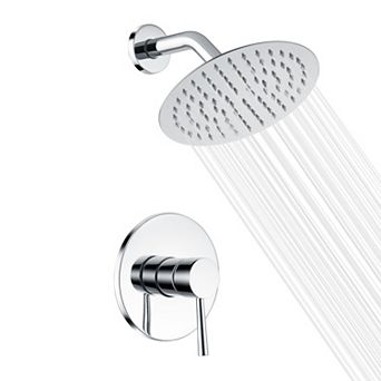 SUMERAIN Shower Faucet Set with 8 in Stainless Steel Rain Shower Head,Solid Brass Rough In Valve