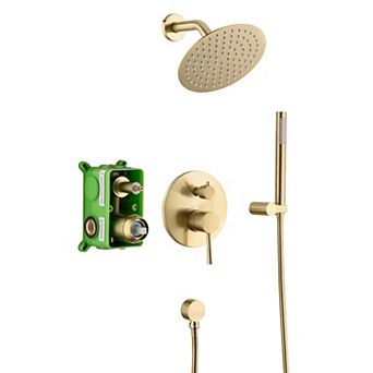SUMERAIN Shower Faucet System 8 in Rain Shower Head & Hand Shower, Rough-In Valve Body and Trim