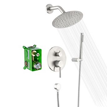 SUMERAIN Shower Faucet System 8 in Rain Shower Head & Hand Shower, Rough-In Valve Body and Trim