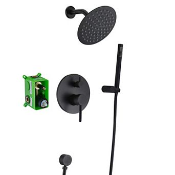 SUMERAIN Shower Faucet System 8 in Rain Shower Head & Hand Shower, Rough-In Valve Body and Trim