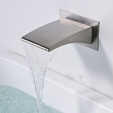 SUMERAIN Wall-Mount Waterfall Bathtub Faucet with Handheld Shower, Rough-in Valve, High Flow