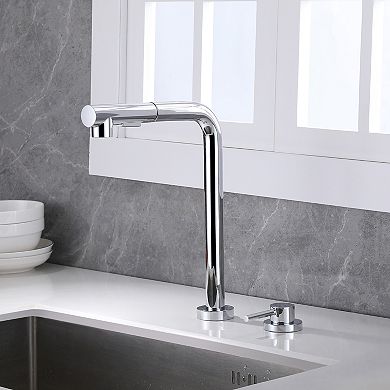 SUMERAIN Pull-Out Kitchen Faucet with Adjustable Spout, 360° Swivel Pull-Down Faucet with 2 Modes