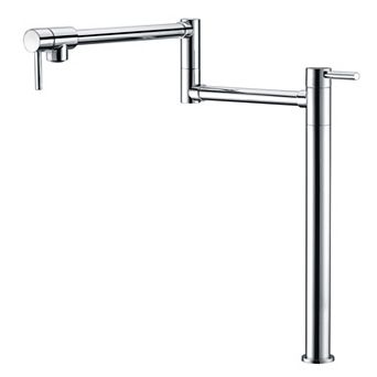 SUMERAIN Deck Mount Pot Filler Faucet, Extension Shank and 20" Dual Swing Joints Spout