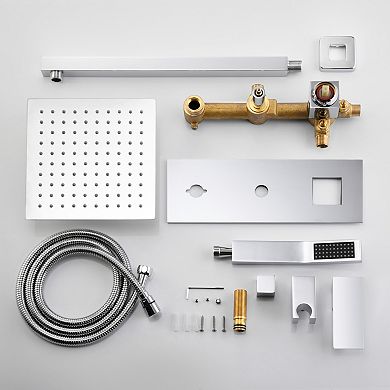 SUMERAIN Rain Shower System with Handheld Shower, Pressure Balance Shower Head System Rough in Valve