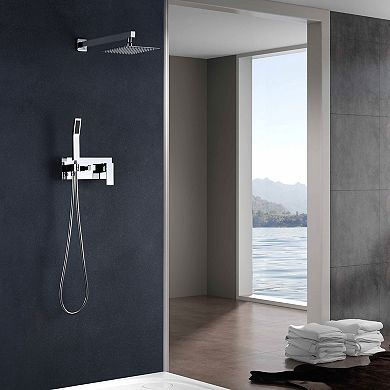 SUMERAIN Rain Shower System with Handheld Shower, Pressure Balance Shower Head System Rough in Valve