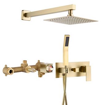 SUMERAIN Rain Shower System with Handheld Shower, Pressure Balance Shower Head System Rough in Valve