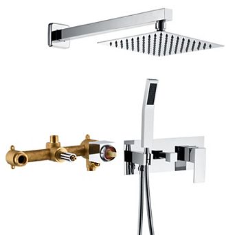 SUMERAIN Rain Shower System with Handheld Shower, Pressure Balance Shower Head System Rough in Valve