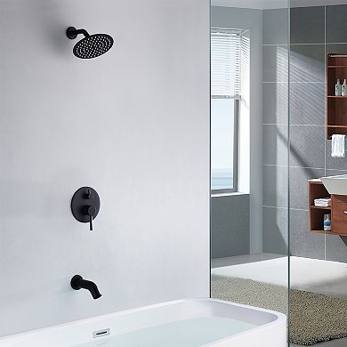 SUMERAIN Shower System, High Flow Waterfall Tub Spout and High Pressure Rain Shower, 8" Shower Head