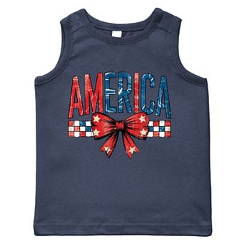 The Juniper Shop Coquette America Checkered Toddler Tank