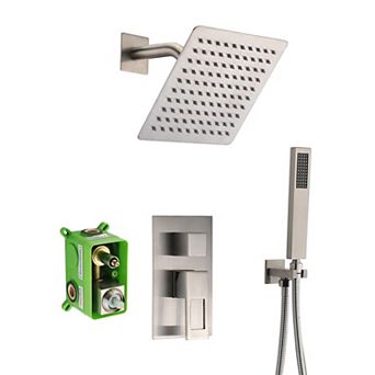 SUMERAIN Shower Faucet System, Rough-in Valve, 8 Inch Bathroom Luxury Rain Mixer Shower Combo Set