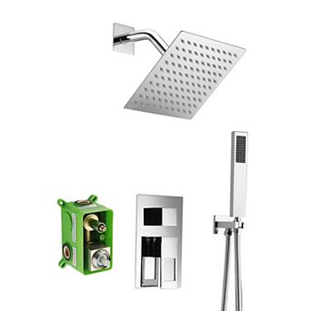 SUMERAIN Shower Faucet System, Rough-in Valve, 8 Inch Bathroom Luxury Rain Mixer Shower Combo Set