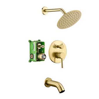 SUMERAIN Shower System, High Flow Waterfall Tub Spout and High Pressure Rain Shower, 8" Shower Head