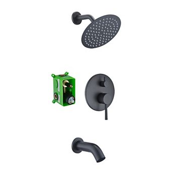 SUMERAIN Shower System, High Flow Waterfall Tub Spout and High Pressure Rain Shower, 8" Shower Head