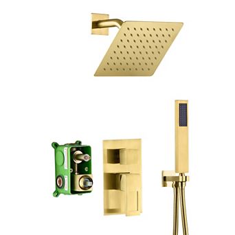 SUMERAIN Shower Faucet System, Rough-in Valve, 8 Inch Bathroom Luxury Rain Mixer Shower Combo Set