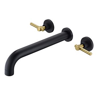 SUMERAIN Wall Mounted Tub Faucet Set with Brass Rough in Valve, Extra Long Spout with High Flow