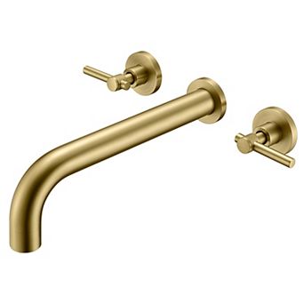 SUMERAIN Wall Mounted Tub Faucet Set with Brass Rough in Valve, Extra Long Spout with High Flow