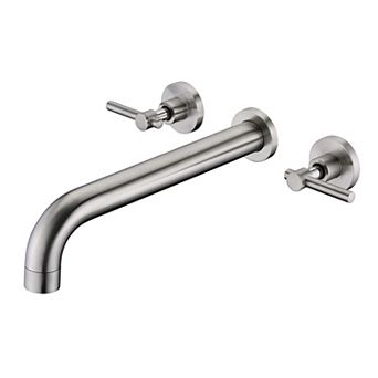 SUMERAIN Wall Mounted Tub Faucet Set with Brass Rough in Valve, Extra Long Spout with High Flow