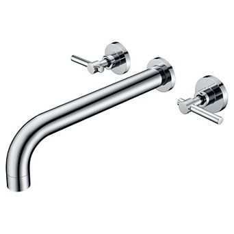SUMERAIN Wall Mounted Tub Faucet Set with Brass Rough in Valve, Extra Long Spout with High Flow