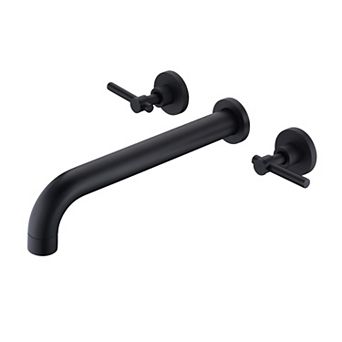 SUMERAIN Wall Mounted Tub Faucet Set with Brass Rough in Valve, Extra Long Spout with High Flow