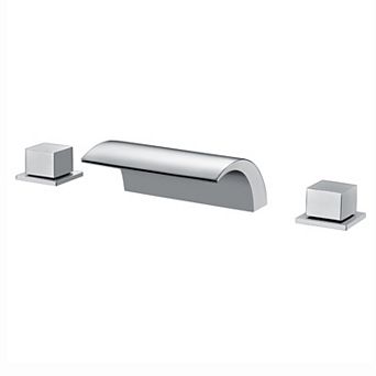 SUMERAIN Waterfall Roman Bathtub Faucet, Deck Mount High Flow Rate, Include Valve and Trim Set