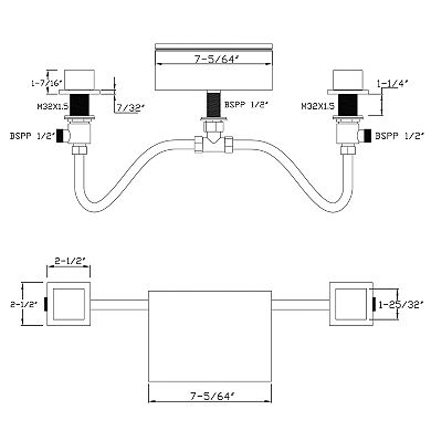 SUMERAIN Waterfall Roman Bathtub Faucet, Deck Mount High Flow Rate, Include Valve and Trim Set