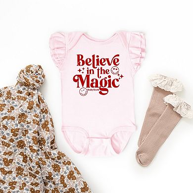 SmileyWorld Believe in Magic Sparkle - Baby Flutter Sleeve Bodysuit