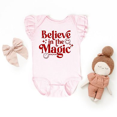 SmileyWorld Believe in Magic Sparkle - Baby Flutter Sleeve Bodysuit