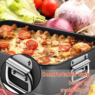 Zoulao 16x12x3" Lasagna Pan, Deep Nonstick Baking Dish, Oven Safe with Handles.