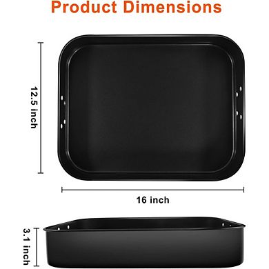 Zoulao 16x12x3" Lasagna Pan, Deep Nonstick Baking Dish, Oven Safe with Handles.