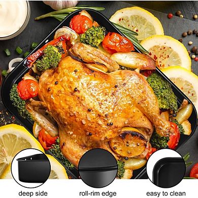 Zoulao 16x12x3" Lasagna Pan, Deep Nonstick Baking Dish, Oven Safe with Handles.