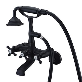 SUMERAIN Vintage Wall Mount Clawfoot Tub Faucet with Handshower, 3" to 9" Adjustable Holes Distance